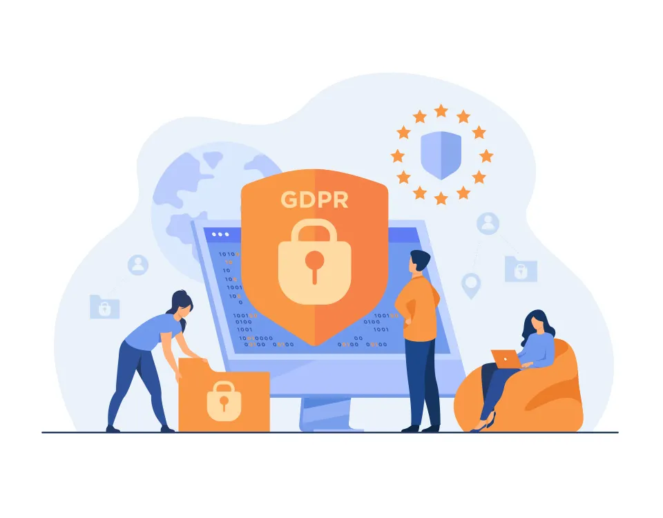 Immagine illustrativa del trattamento dei dati personali secondo il GDPR, con focus sul principio di accountability. Mostra il titolare e il responsabile del trattamento dei dati, la formazione dei soggetti autorizzati e la gestione del registro dei trattamenti. Include dettagli sulle misure tecniche e organizzative come privacy by design e by default, nonché sulle procedure di notifica e comunicazione delle violazioni dei dati personali (data breach) all'Autorità Garante e agli interessati. Evidenzia l'importanza della valutazione d'impatto, la consultazione preventiva con l'Autorità Garante, e il ruolo del Responsabile della Protezione dei Dati (RPD). L'immagine sottolinea le sanzioni per la non conformità e l'importanza di trasparenza, accountability e compliance nel rispetto del GDPR