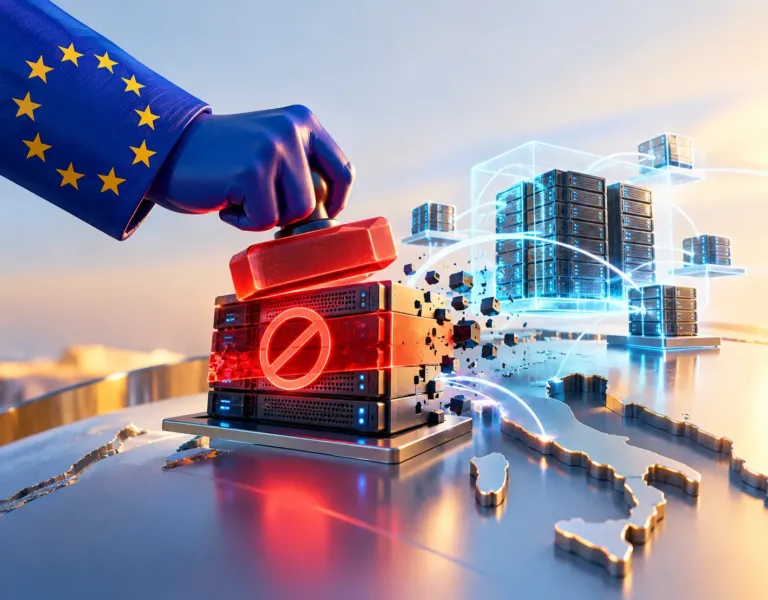 Misure restrittive hosting sanzionato_Blocco europeo sull’infrastruttura digitale
