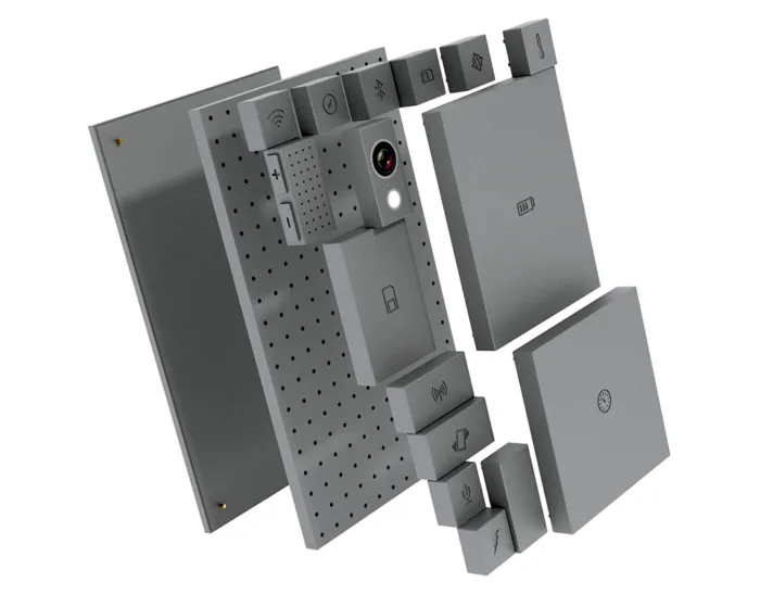 Immagine rappresentativa del concetto di smartphone modulare. Consente la sostituzione di componenti obsoleti per estendere la vita del dispositivo.