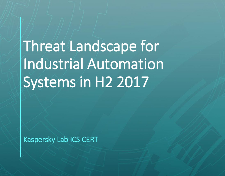 Kaspersky Lab rivela: settore energetico (38,7%) e network di integrazione ICS (35,3%) i più colpiti da cyberattacchi nel 2017.