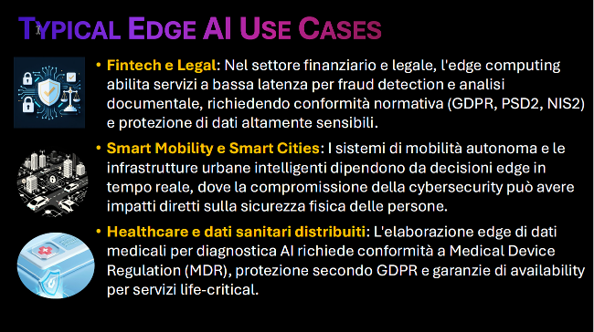 Dario Sabella al Forum ICT Security - edge computing e cybersecurity - edge-to-cloud e Intelligenza Artificiale: Typical Edge AI Use Cases