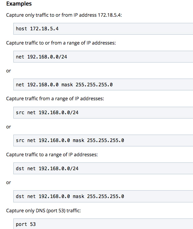 Esempi di Filtri di Cattura Wireshark: Filtrare per Indirizzo IP, Sottorete e Traffico DNS sulla Porta 53 - Host 172.18.5.4, Rete 192.168.0.0/24, Reti di Origine e Destinazione, Filtro Traffico DNS.