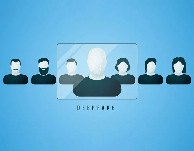 Immagine che illustra un esempio di deepfake, una tecnologia avanzata basata su intelligenza artificiale e reti generative antagoniste (GAN), utilizzata per creare contenuti multimediali falsi ma realistici. La tecnologia deepfake è impiegata per manipolare video e audio, generare notizie false e truffe, e presenta gravi implicazioni nel contesto politico, aziendale e sociale. L'immagine mostra un confronto tra video autentici e deepfake per evidenziare le sfide nella verifica dell'autenticità delle informazioni e le tecniche di difesa come il riconoscimento tramite intelligenza artificiale.