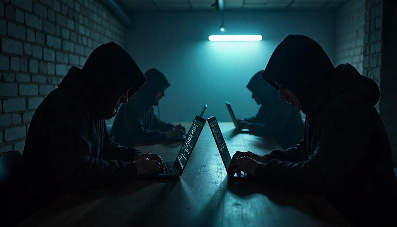 Dark LLM cybersecurity: rappresentazione visiva delle minacce AI malevole, phishing automatizzato e strategie di difesa digitale