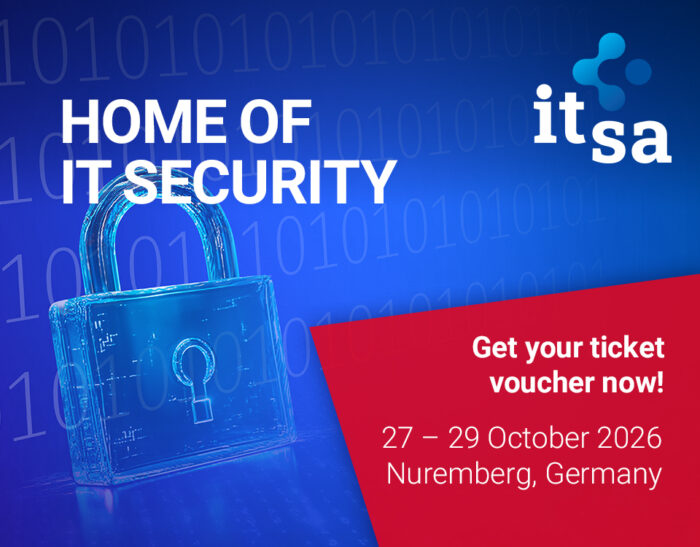 Dal 27 al 29 ottobre 2026 il centro espositivo di Norimberga ospita it-sa Expo&Congress, la principale manifestazione europea dedicata alla sicurezza informatica e alla resilienza digitale. I lettori di ICT Security Magazine possono accedere ai tre giorni di fiera con un biglietto gratuito.