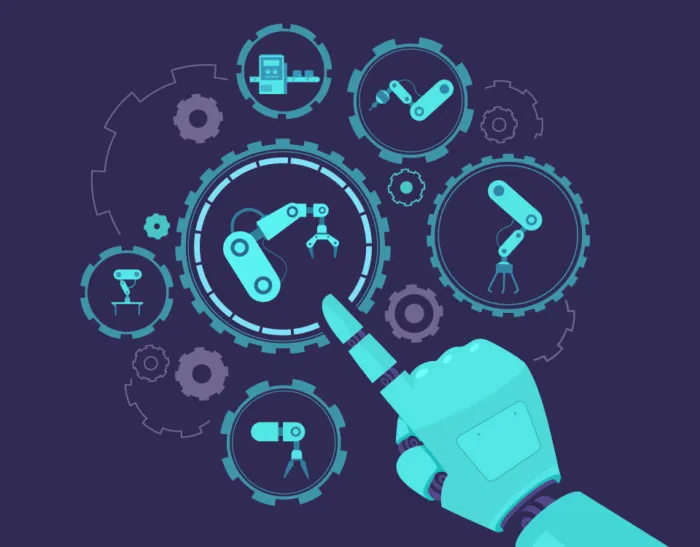 Regolamento Macchine: Illustrazione concettuale del nuovo Regolamento Macchine UE 2023/1230. Mostra un ingranaggio con simboli di sicurezza informatica, rappresentando l'integrazione della cybersecurity nella sicurezza delle macchine industriali. Include icone di un lucchetto, uno scudo e codice binario per enfatizzare i nuovi requisiti di protezione digitale.