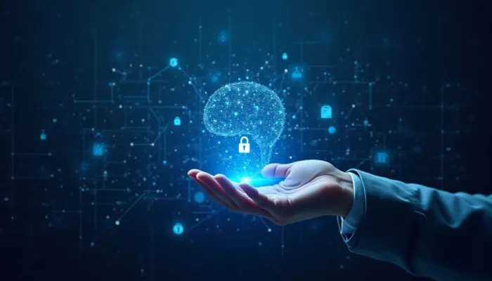 sicurezza edge con intelligenza artificiale distribuita: reti connesse, dispositivi IoT e sistemi critici protetti da soluzioni avanzate di cybersecurity.