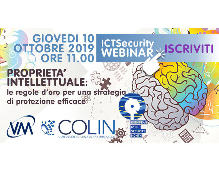 Invito al Webinar “Proprietà Intellettuale: le regole d’oro per una strategia di protezione efficace”