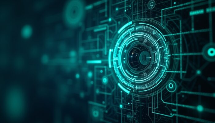 tecnologie di intelligenza artificiale per la privacy, tra cui Zero Knowledge Proofs, crittografia omomorfica e federated learning, con circuiti digitali e simboli di sicurezza.